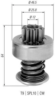 Pinhão, motor de arranque MAGNETI MARELLI 940113020278