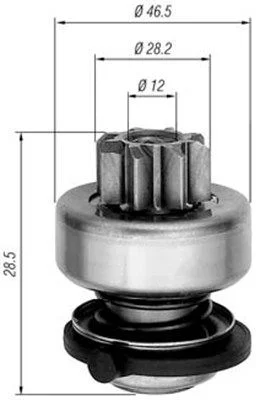 Pinhão, motor de arranque MAGNETI MARELLI 940113020281