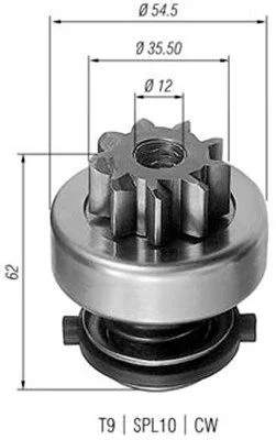 Pinhão, motor de arranque MAGNETI MARELLI 940113020282