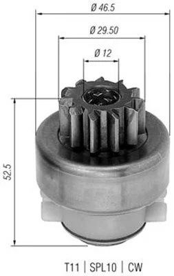 Pinhão, motor de arranque MAGNETI MARELLI 940113020283
