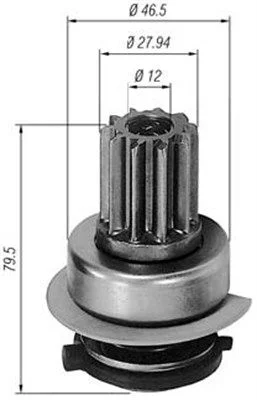 Pinhão, motor de arranque MAGNETI MARELLI 940113020291