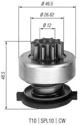Pinhão, motor de arranque MAGNETI MARELLI 940113020309