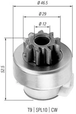 Pinhão, motor de arranque MAGNETI MARELLI 940113020325