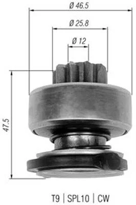 Pinhão, motor de arranque MAGNETI MARELLI 940113020329