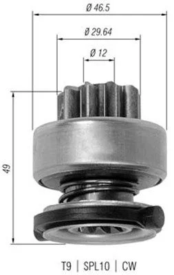 Pinhão, motor de arranque MAGNETI MARELLI 940113020334