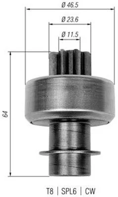 Pinhão, motor de arranque MAGNETI MARELLI 940113020336