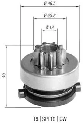Pinhão, motor de arranque MAGNETI MARELLI 940113020389