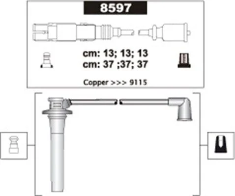 Conjunto de cabos de ignição MAGNETI MARELLI 941318111303